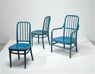 Armsessel, Mod. A63/F und zwei Stühle Mod. A63, Entwurf Gustav Adolf Schneck - Design