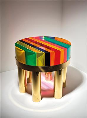 A DNA side table, designed and manufactured by Studio Superego - Design