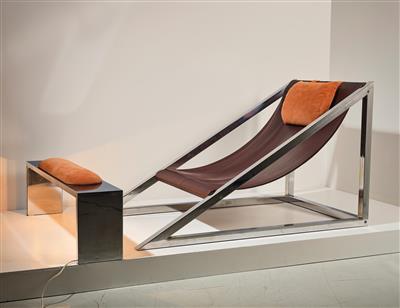 A Mies lounge chair and ottoman, designed by Archizoom Associati - Design