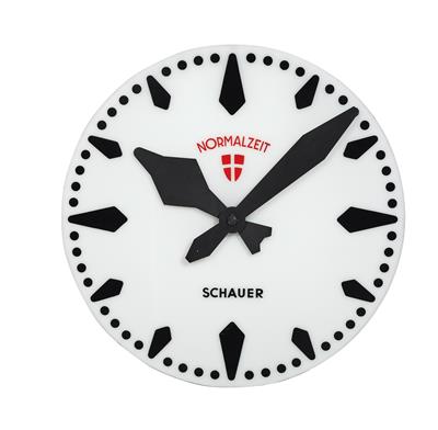 Zifferblatt der Wiener Würfeluhr Normalzeit, Werksentwurf Emil Schauer - Design