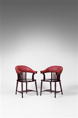 Two Armchairs à la Loos, manufactured by Friedrich Otto Schmidt, - Design