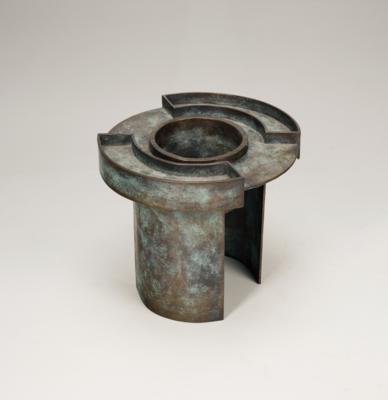 Brutalistischer Beistelltisch aus massiver Bronze, 2. Hälfte 20. Jahrhundert, - Design