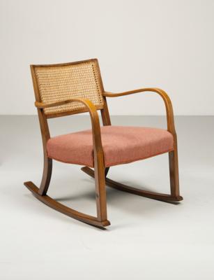 A rare rocking chair mod. 1418, designed in around 1930, for Fritz Hansen, - Design
