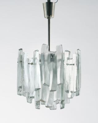 A frosted glass chandelier mod. Fuente, J. T. Kalmar, - Design