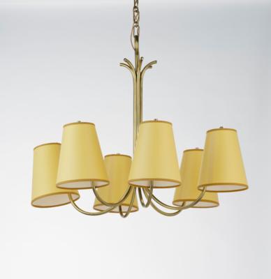 A large brass chandelier, - Design