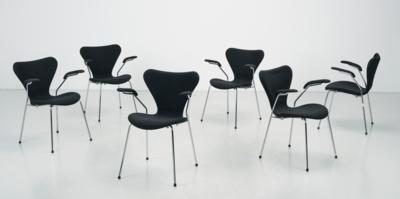 Satz von sechs Stapelstühlen Modell 3207, Entwurf Arne Jacobsen - Design