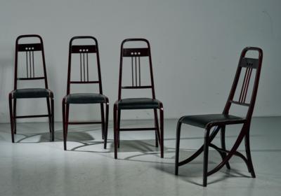 A set of four chairs mod. 511 , designed in around 1904, manufactured by Gebrüder Thonet, - Design