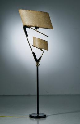 A floor lamp with parchment lampshade, Italy, mid-20th century, - Design