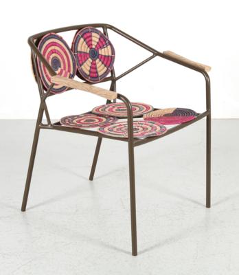 Unikat Armlehnstuhl "Round mat woven", Entwurf und Ausführung Nawaaz Saldulker - Design
