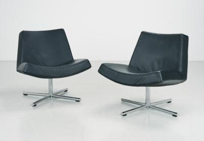 Two lounge chairs / swivel chairs, second half of the 20th century, - Design