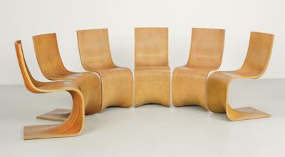 A set of six Bamboo dining chairs mod. Contour, designed by Alejandro Estrada - Design