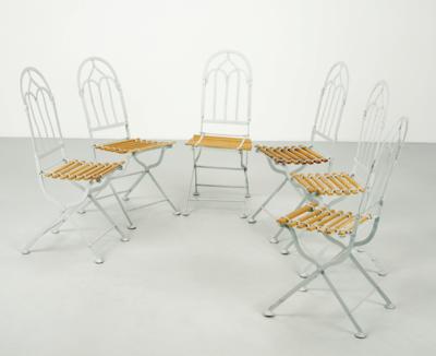 A set of six garden folding chairs, - Design