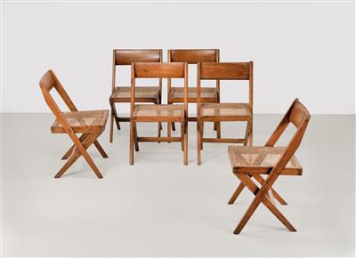 A set of six “Library Chairs”, designed by Pierre Jeanneret - Design First