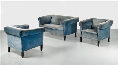 A set of a bench and two armchairs from the Villa Primavesi in Hinterbrühl - Design First