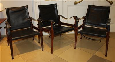Satz von drei Safari-Stühlen, - Summer Design Sale