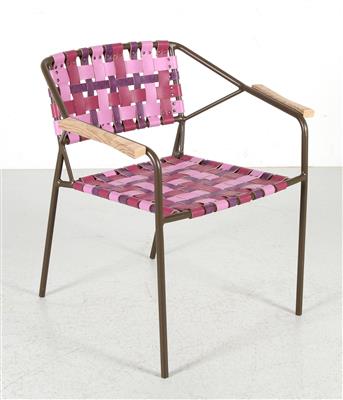 Stuhl "Pink woven leather", - Contemporary Austrian Design