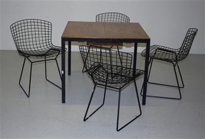 Essgruppe: Satz von vier Wire Chairs Modell 420, - Design 4 X-Mas