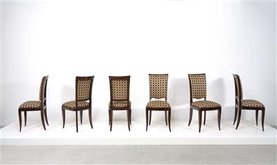 Satz von sechs Esszimmerstühlen, 1. Hälfte 20. Jahrhundert, - Design