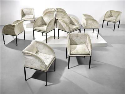 Satz von zehn Armlehnsesseln / Esszimmerstühlen Mod. Minakami, Entwurf Kazuhide Takahama - Design
