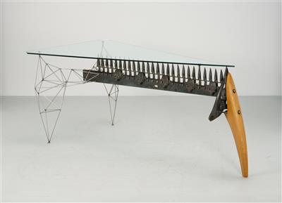 Unikat Tischobjekt/ Schreibtisch Mod. 'BumbleBee', Entwurf und Ausführung Friedrich Schilcher, - Design