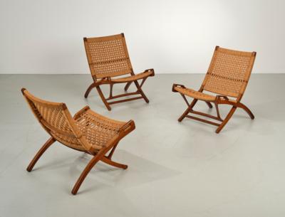 Three folding chairs, - Design