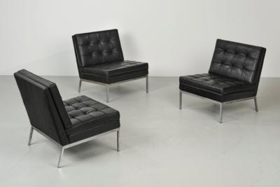 Three lounge chairs mod. 65, designed by Florence Knoll - Design
