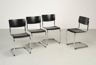 A set of four cantilever chairs mod. S 43, - Design