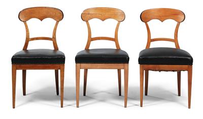 Drei Biedermeier-Sessel, - Furniture, carpets