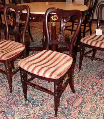 1 Armsessel und 5 Sessel, - Möbel, Teppiche und dekorative Kunst