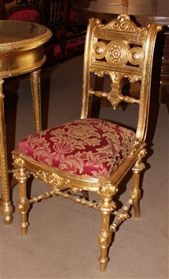 Paar Historismus-Sessel, - Möbel, Teppiche und dekorative Kunst