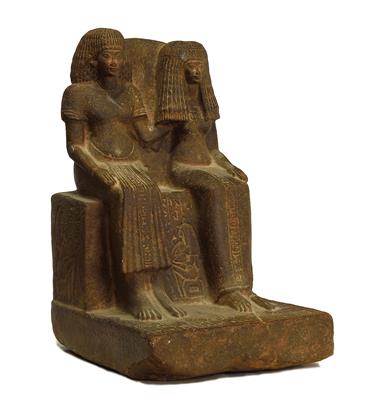 Skulpturengruppe "Pharaonenoder Priesterpaar", - Depot Reinhold Hofstätter