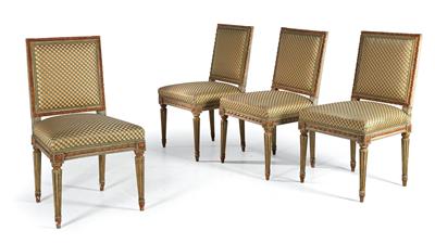 Satz von 4 klassizistischen Sesseln, - Möbel und Design