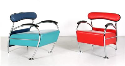 Zwei Sessel 'Numero uno' aus der 'Dinamic'-Kollektion, - Möbel und Design