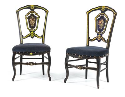 Paar Napoleon III Stühle, - Furniture and Decorative Art