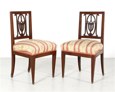 Paar neoklassizistische Sessel, - Mobili e arti decorative