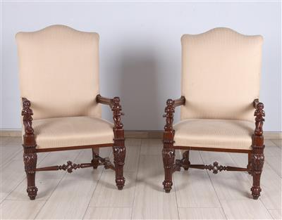 Paar Historismus Fauteuils, - Mobili e arti decorative