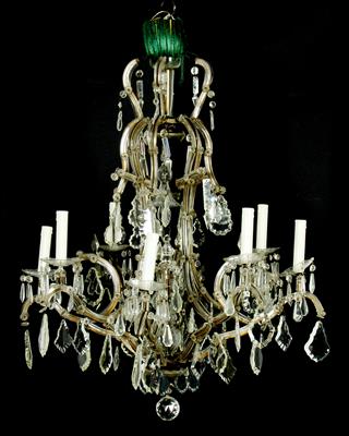 Glasluster in Kronenform, - Furniture and Decorative Art