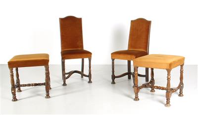 Paar Sessel und Paar Hocker, - Summer auction Furniture