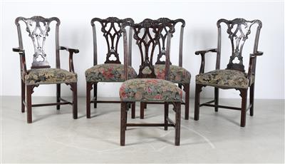Zwei Armsessel und drei Sessel, - Furniture