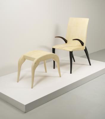 Sessel mit Fußhocker, Ria  &  Yiouri Augousti, - Furniture