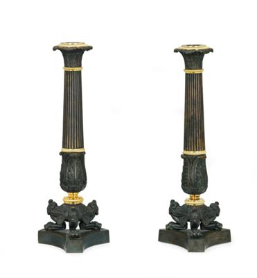 Paar elegante Louis Philippe-Kerzenleuchter, - Funiture