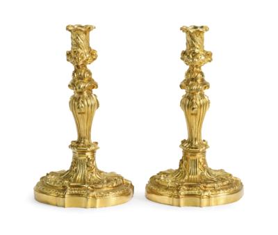 Paar Kerzenleuchter im Louis XV-Stil, - Mobili