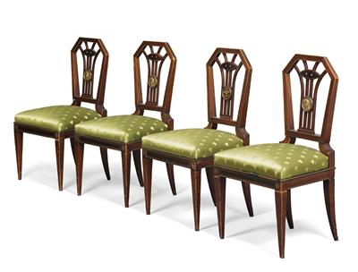 A set of 4 Classicistic chairs, - Di provenienza aristocratica