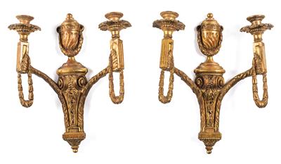 Pair of Josephinian-classicist wooden appliques, - Di provenienza aristocratica