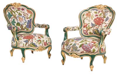 Pair of neo baroque armchairs, - Majetek aristokratického původu a předměty  důležitých proveniencí