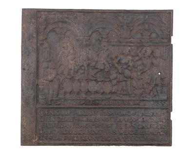 Renaissance- Kaminplatte, - Aus aristokratischem Besitz