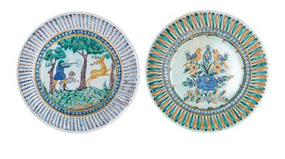 2 plates, Slovakia 19th cent. - Castle Schwallenbach - Collection Reinhold Hofstätter (1927- 2013)
