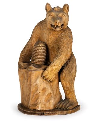 Bear with Beehive on Wooden Block, - Castle Schwallenbach - Collection Reinhold Hofstätter (1927- 2013)