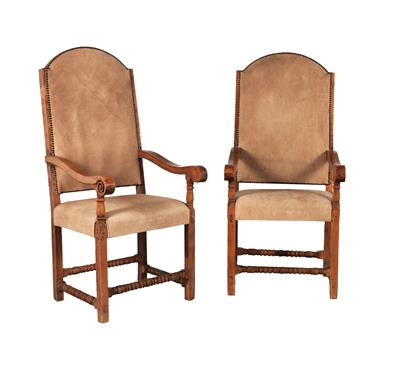 Pair of early baroque armchairs, - Castle Schwallenbach - Collection Reinhold Hofstätter (1927- 2013)