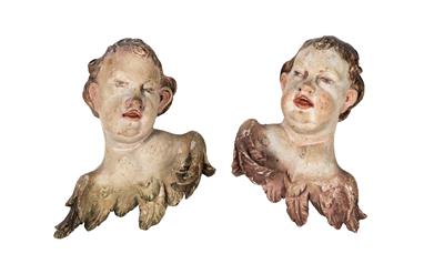 Pair of rococo angels’ heads, - Castle Schwallenbach - Collection Reinhold Hofstätter (1927- 2013)